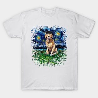 Golden Retriever Night Graduation splash version T-Shirt